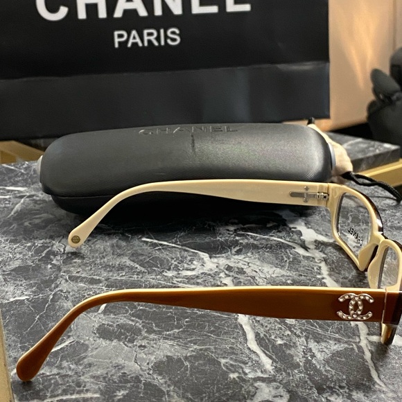 Chanel glass frame 3075 B c711 53/17 135 with big logos - Picture 6 of 10